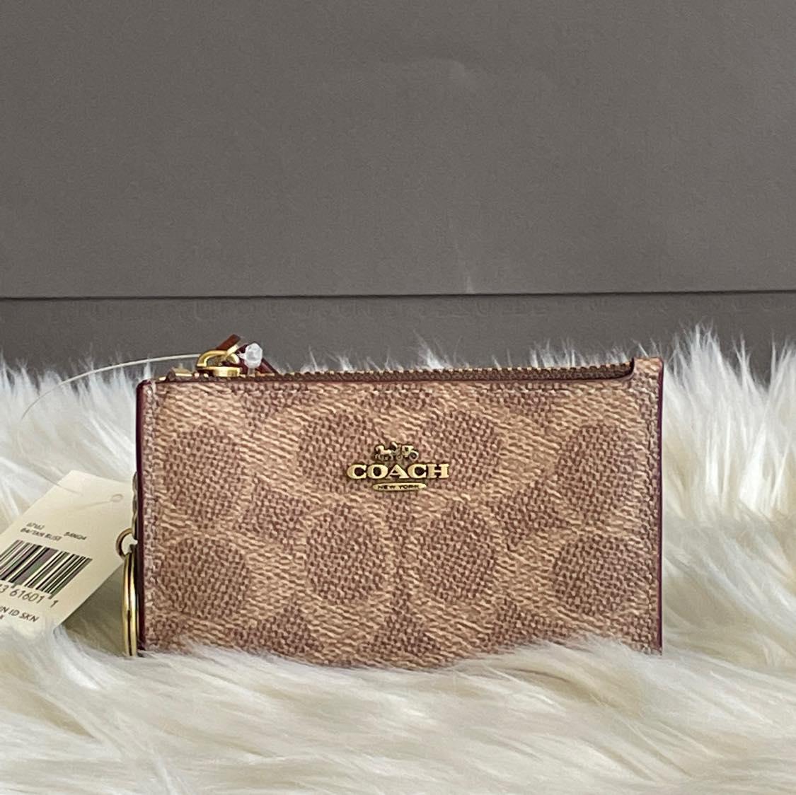 Coach Mini Skinny ID Case in Colorblock Signature Canvas