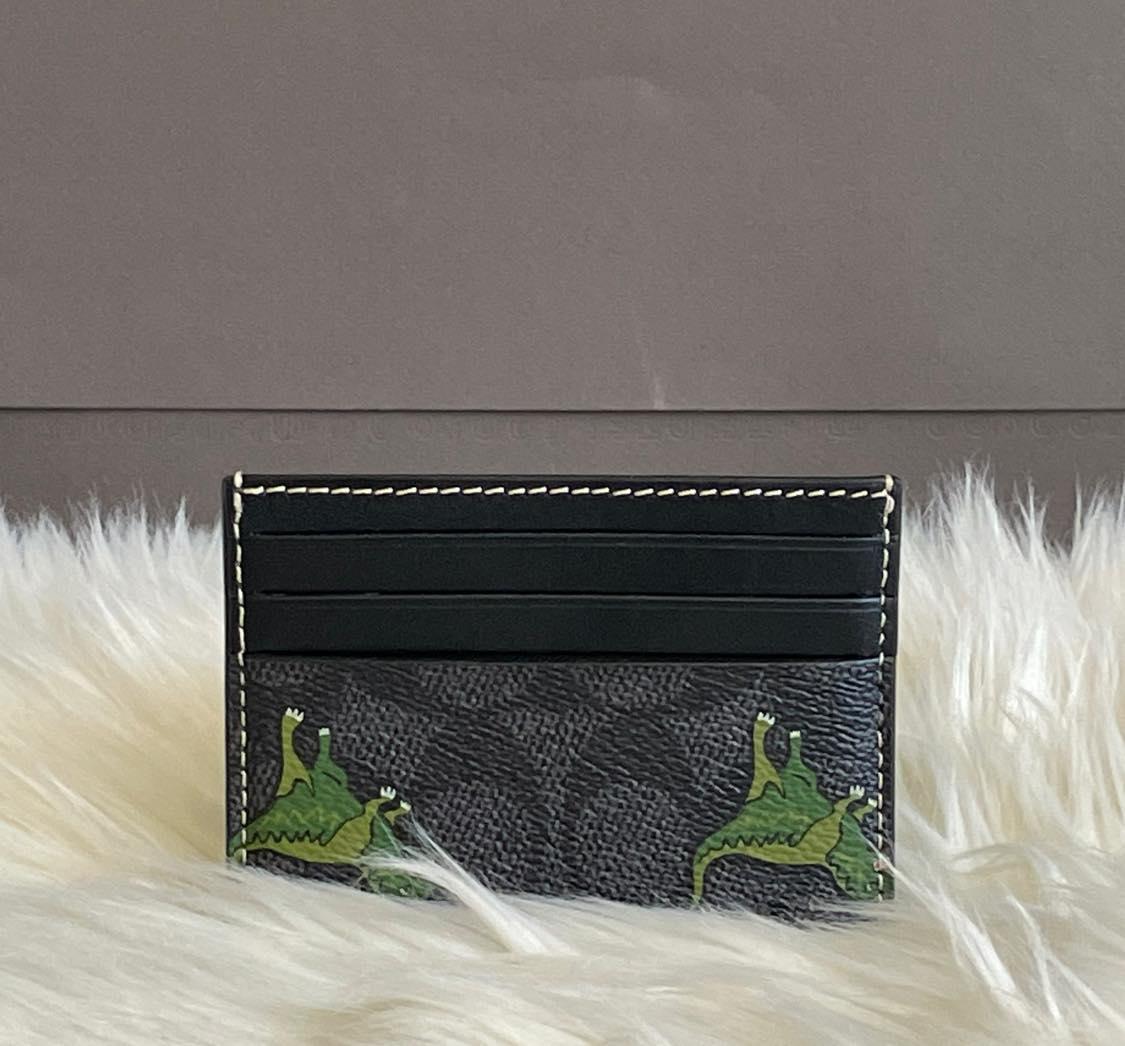 Coach Card Case in Signature Canvas with Rexy Print