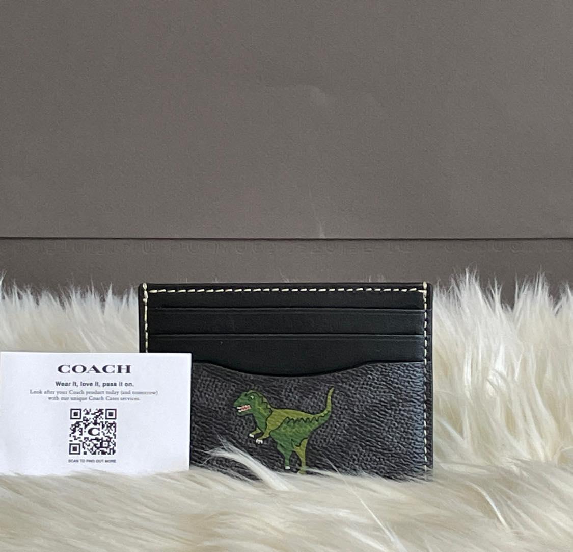 Coach Card Case in Signature Canvas with Rexy Print