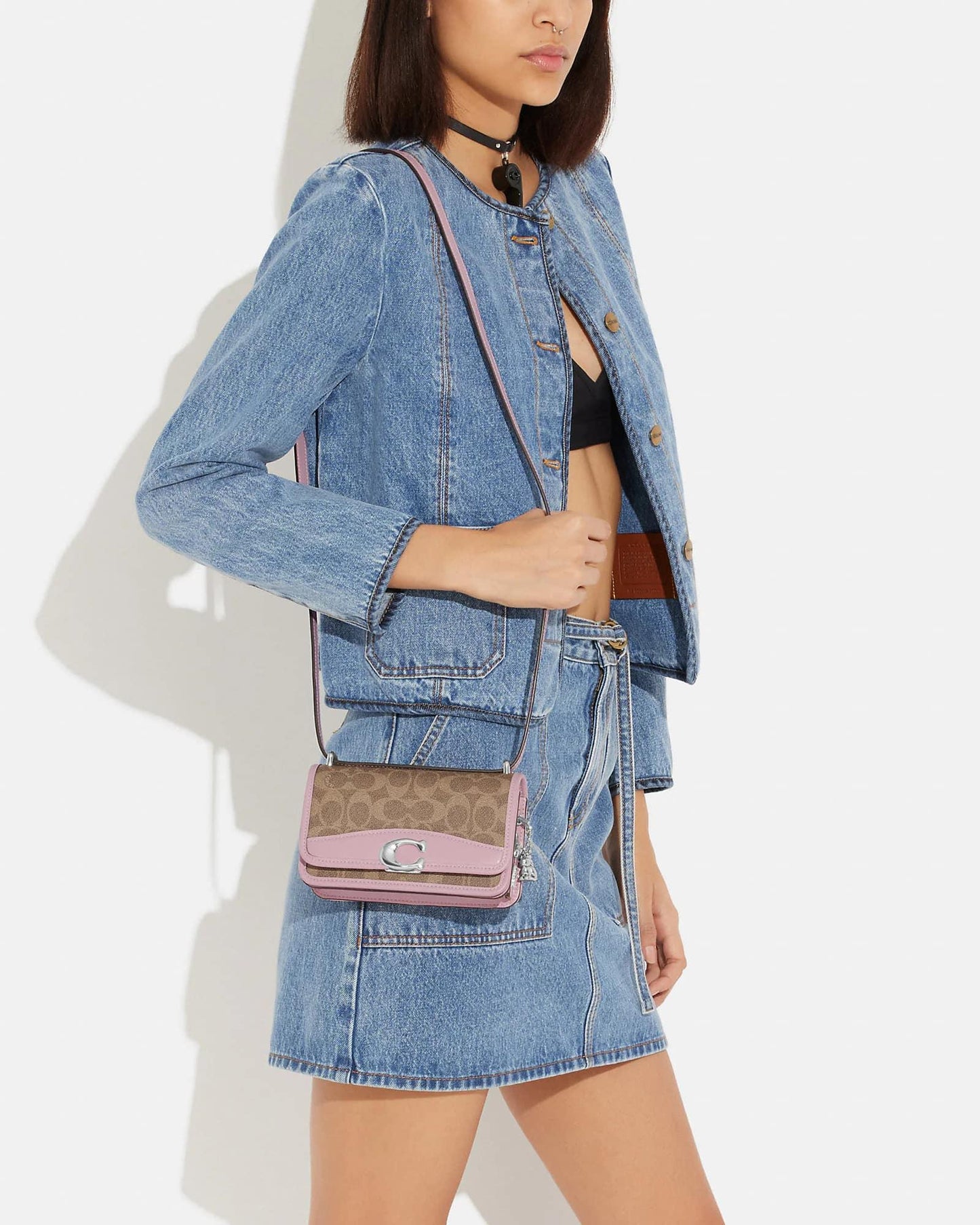 Coach Lunar Year Bandit Crossbody in Colorblock Signature Canvas with Rabbit Charm
