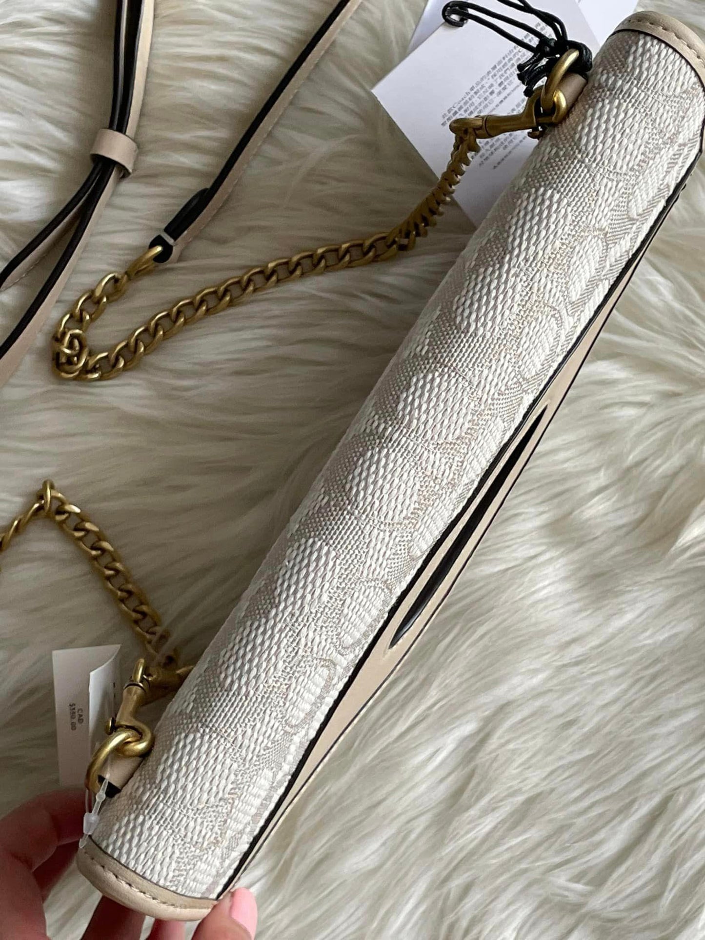 Coach Foldover Cut Out Clutch Crossbody in Signature Jacquard