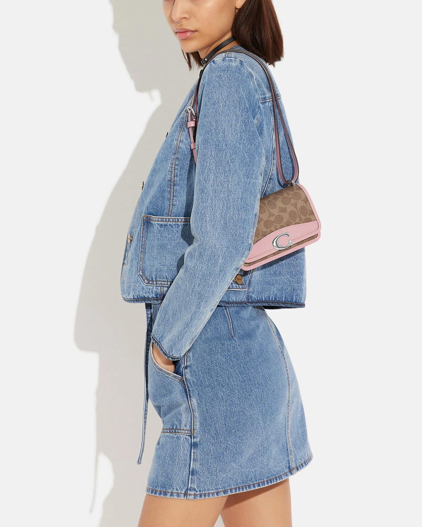 Coach Lunar Year Bandit Crossbody in Colorblock Signature Canvas with Rabbit Charm
