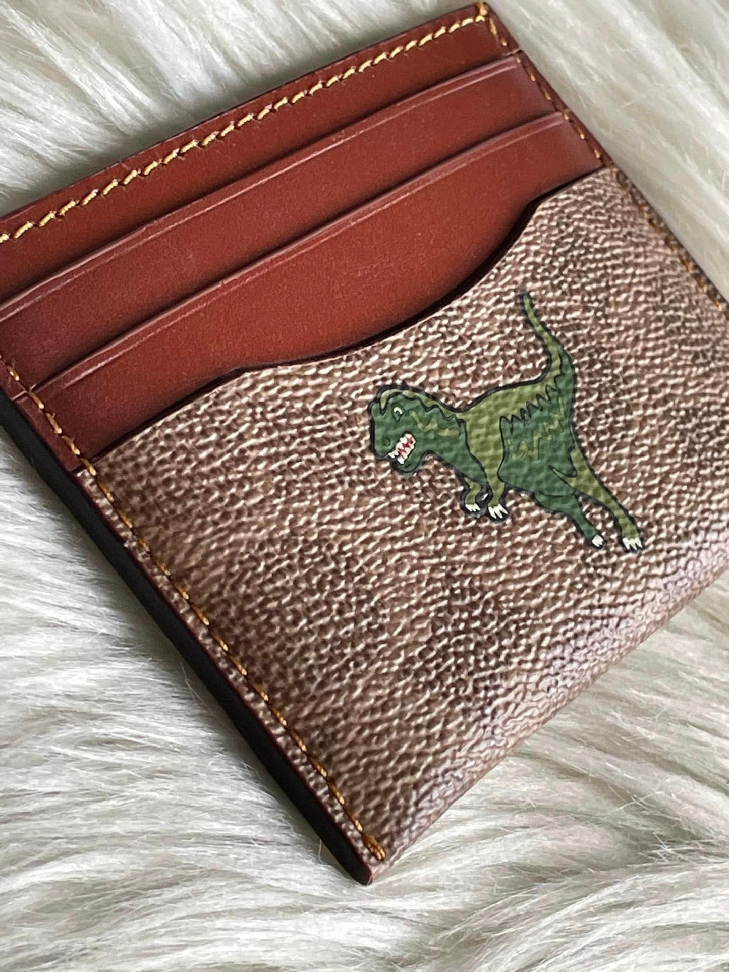 Coach Card Case in Signature Canvas with Rexy Print