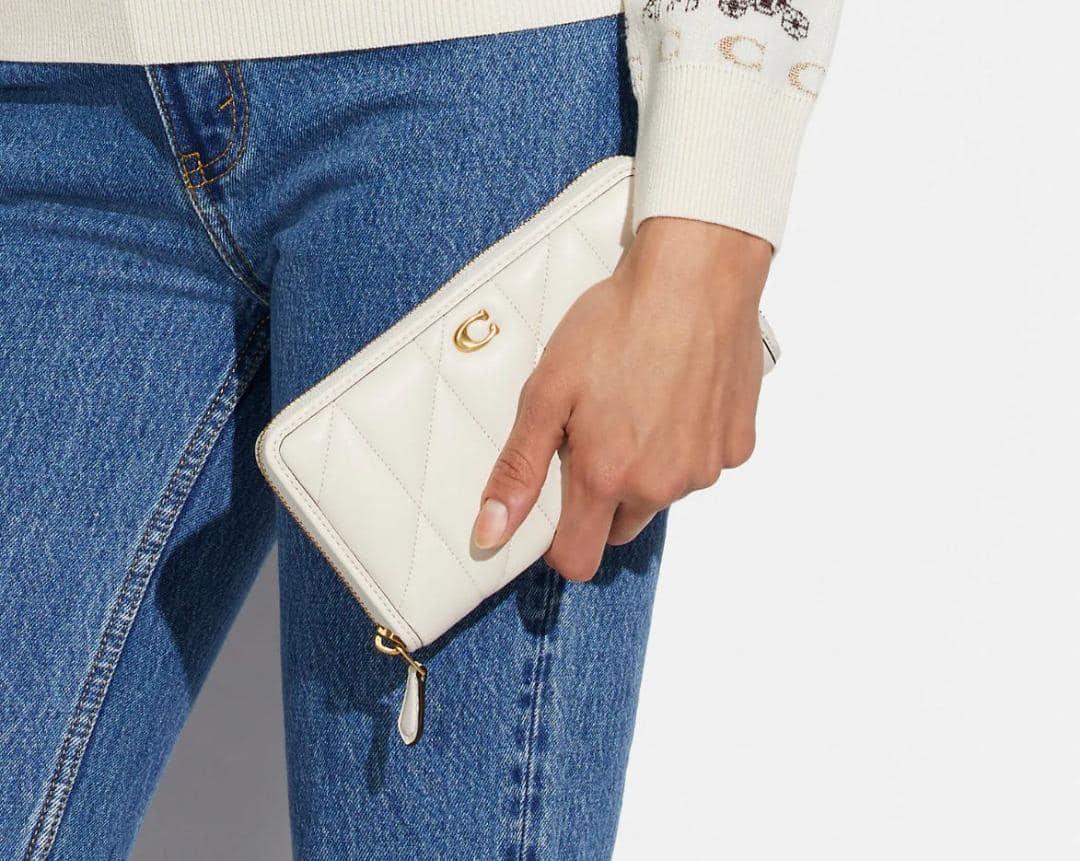 Coach Accordion Zip Wallet with Pillow Quilting