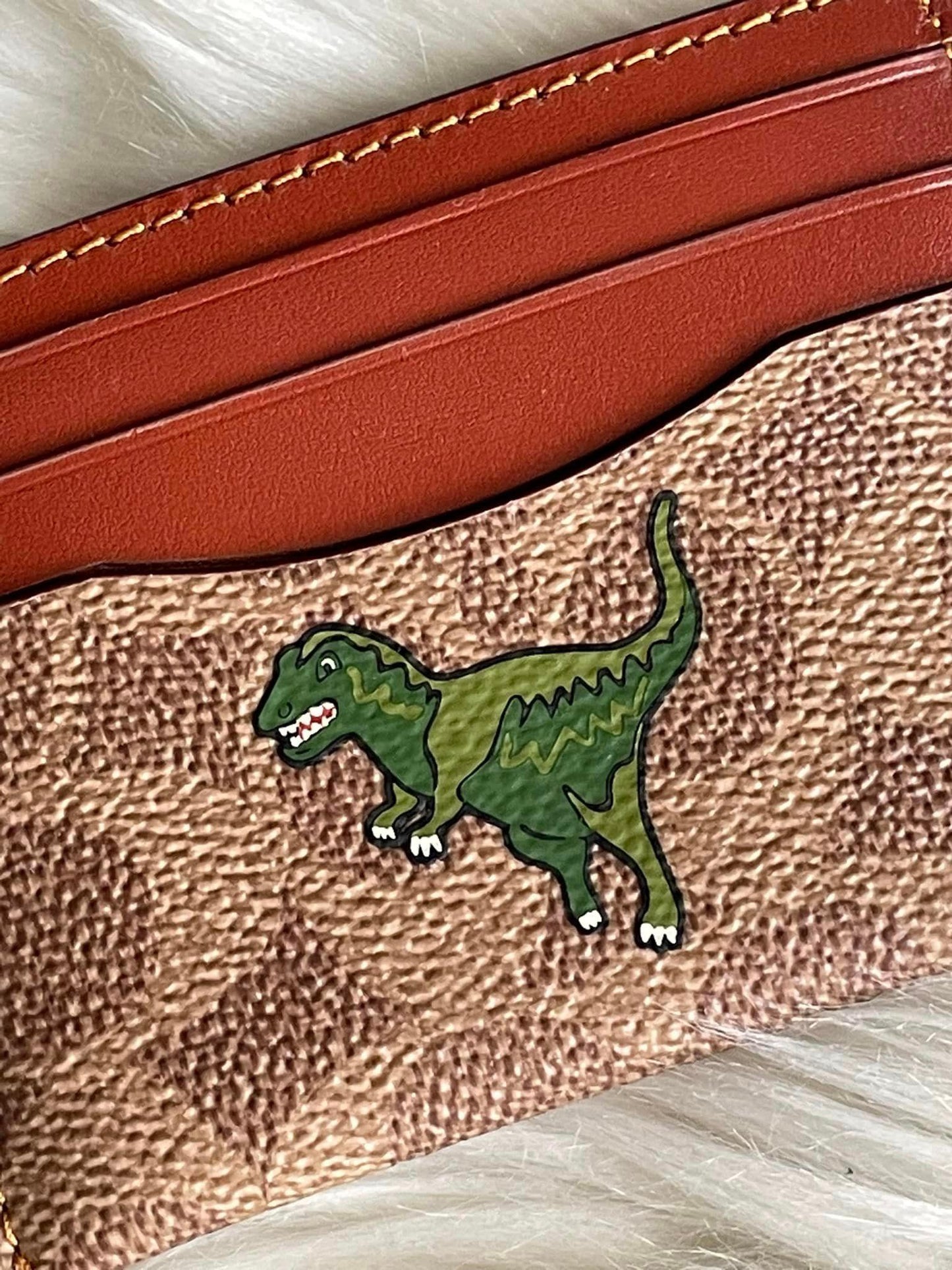 Coach Card Case in Signature Canvas with Rexy Print