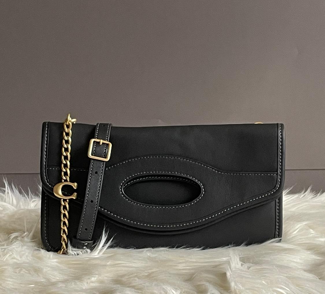 Coach Foldover Cut Out Clutch Crossbody