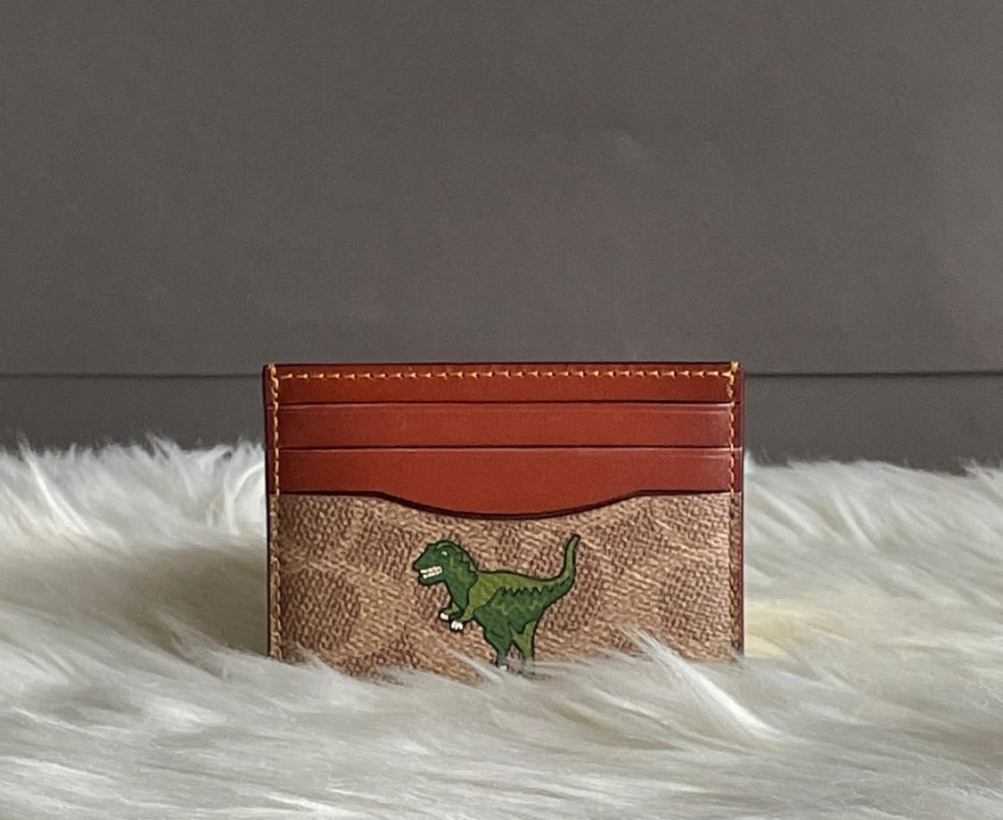 Coach Card Case in Signature Canvas with Rexy Print