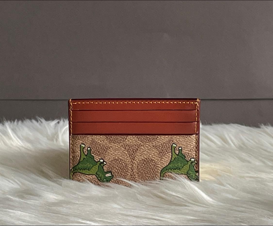 Coach Card Case in Signature Canvas with Rexy Print