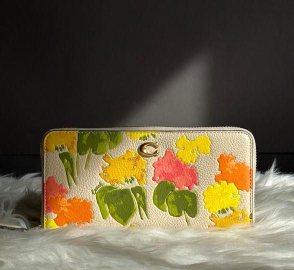 Coach Accordion Zip Wallet with Floral Print