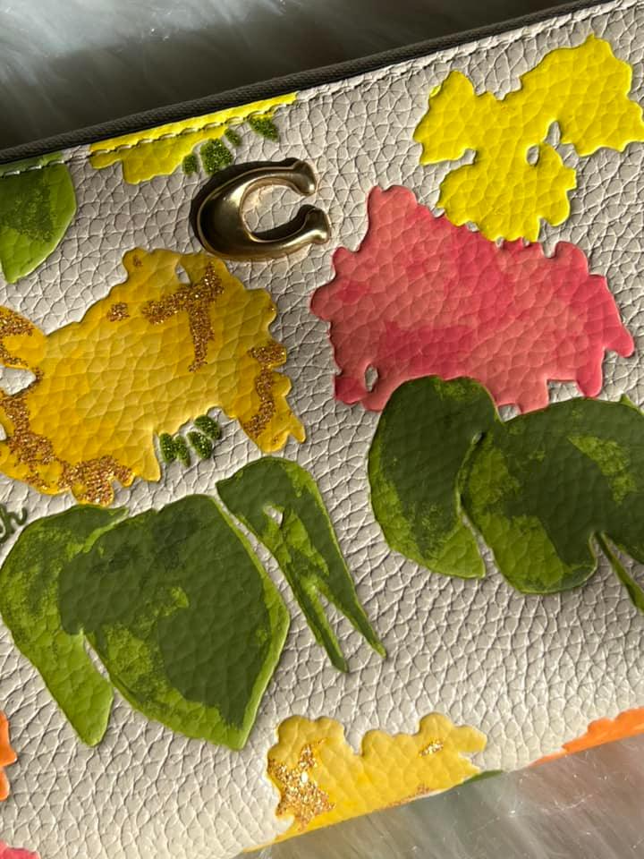Coach Accordion Zip Wallet with Floral Print