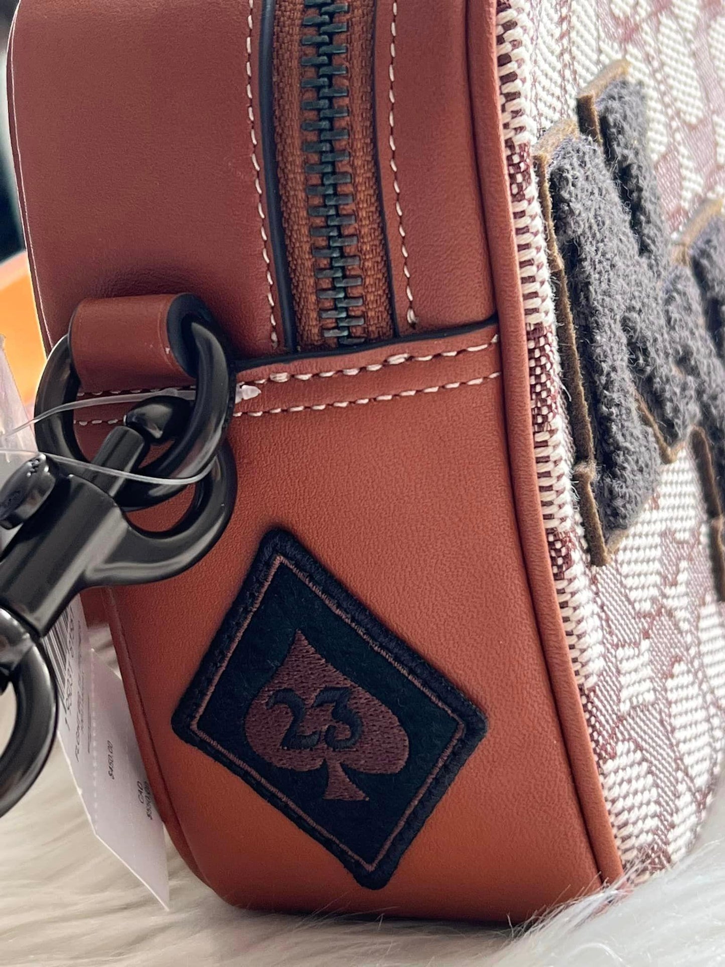 Coach Flight Bag 19 in Signature Textile Jacquard with Varsity Patches