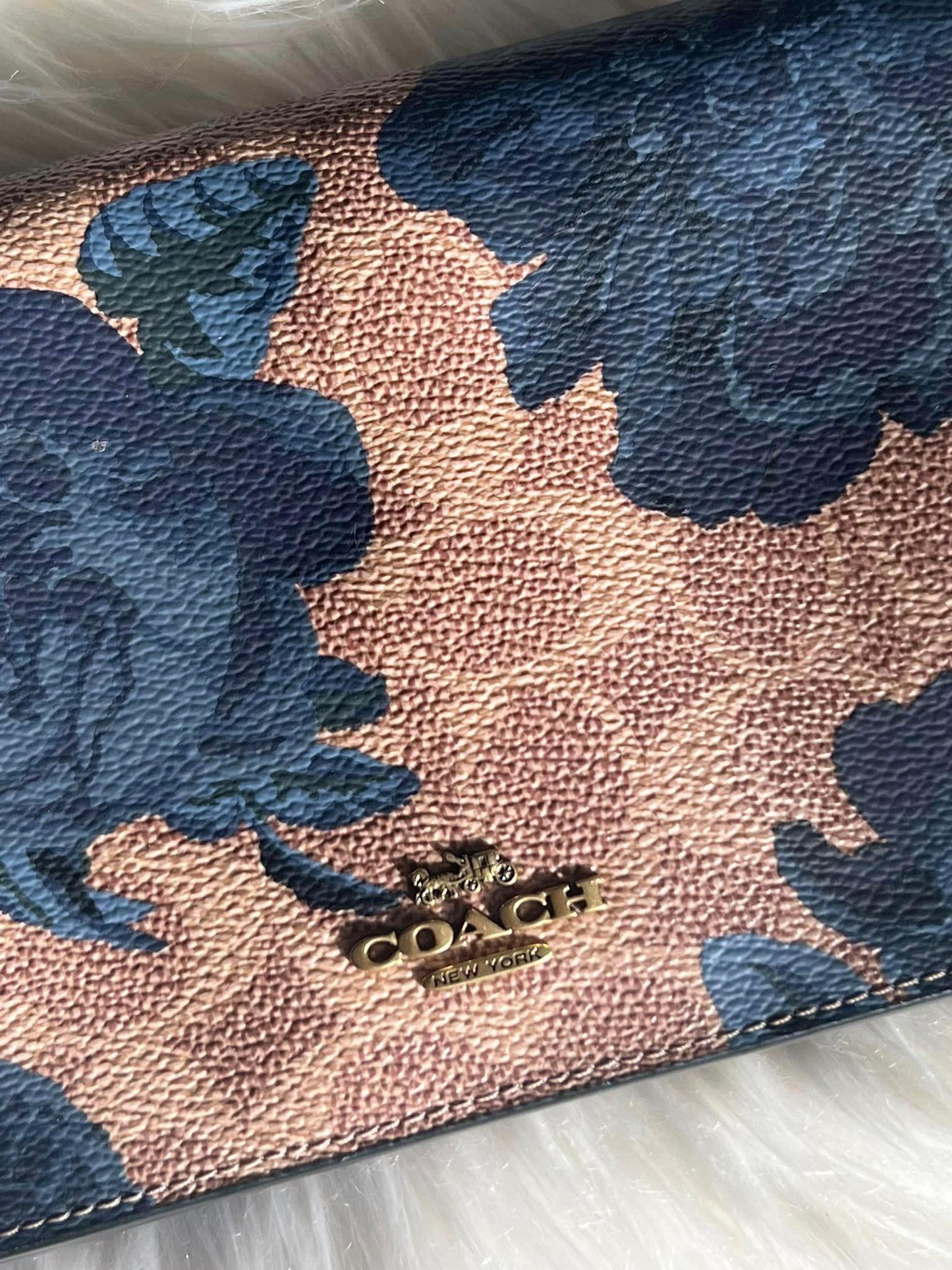 Coach Callie Foldover Chain Clutch in Signature Canvas with Kaffe Fassett Print