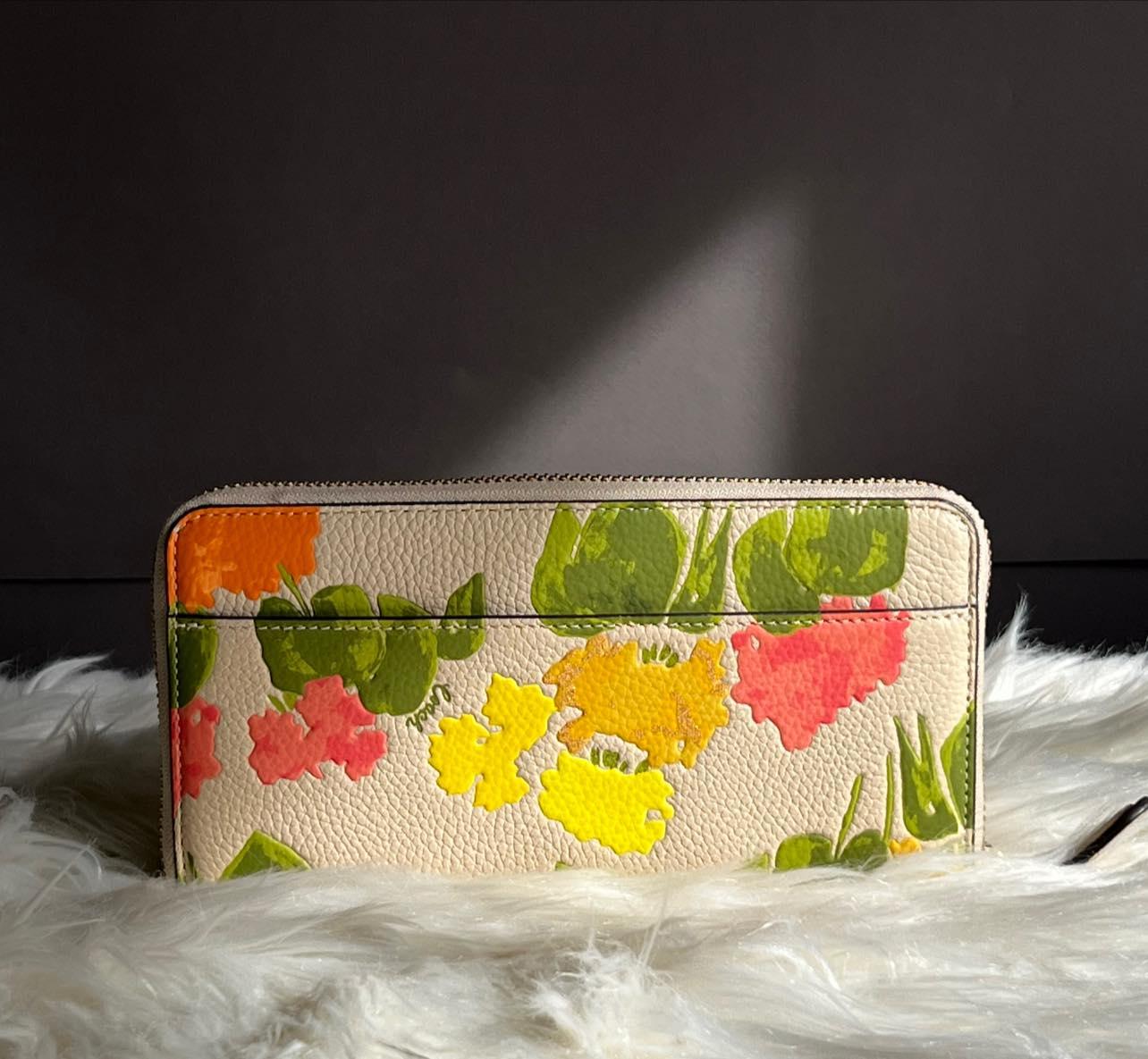 Coach Accordion Zip Wallet with Floral Print
