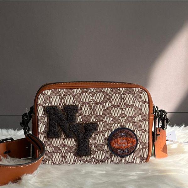 Coach Flight Bag 19 in Signature Textile Jacquard with Varsity Patches