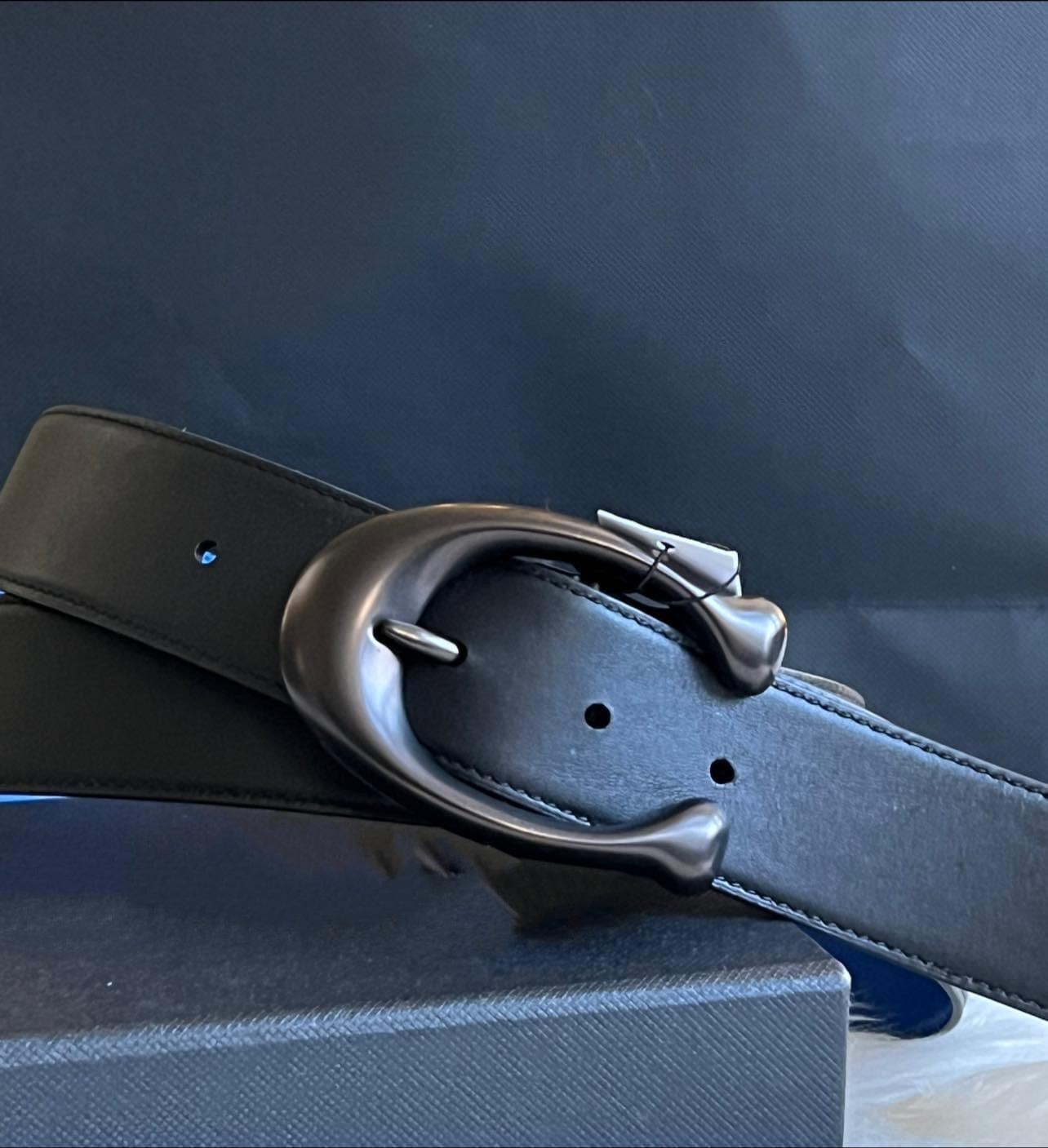 Coach Signature Buckle Cut to Size Reversible Belt