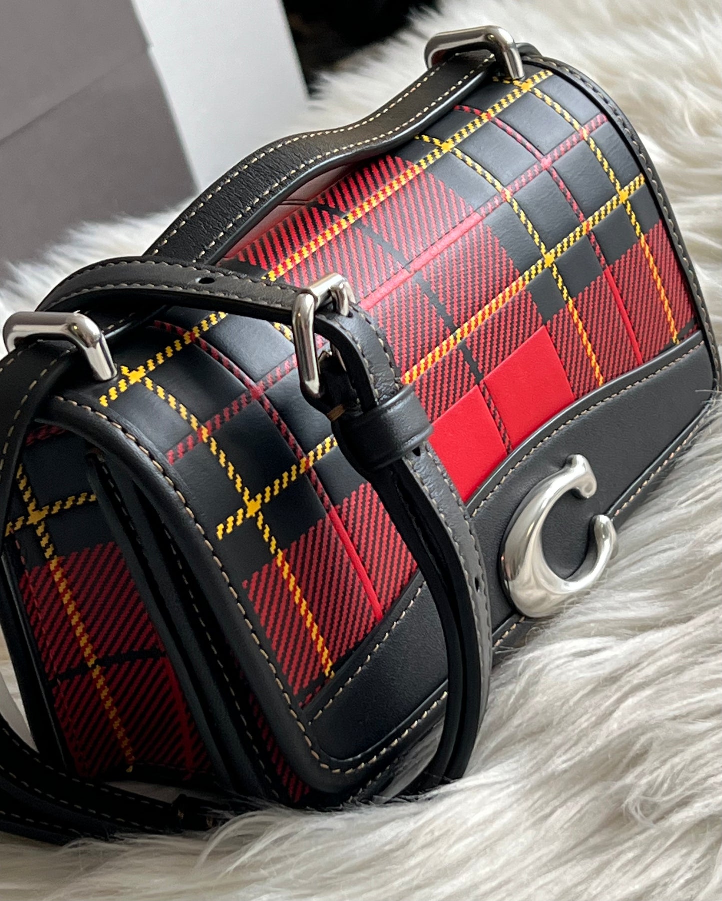 Coach Bandit Crossbody with Plaid Print
