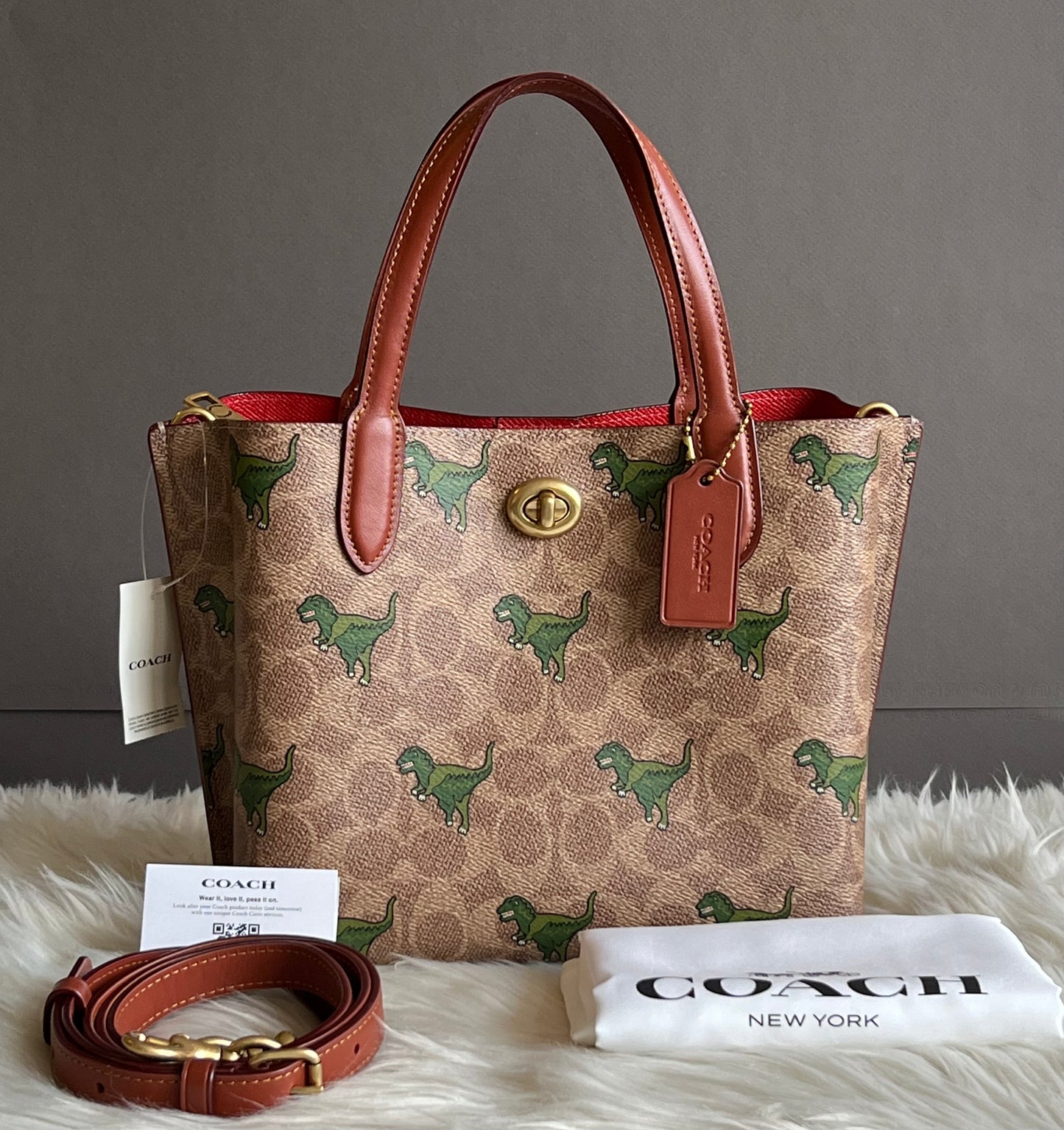 Coach Willow Tote 24 In Signature Canvas with Rexy Print