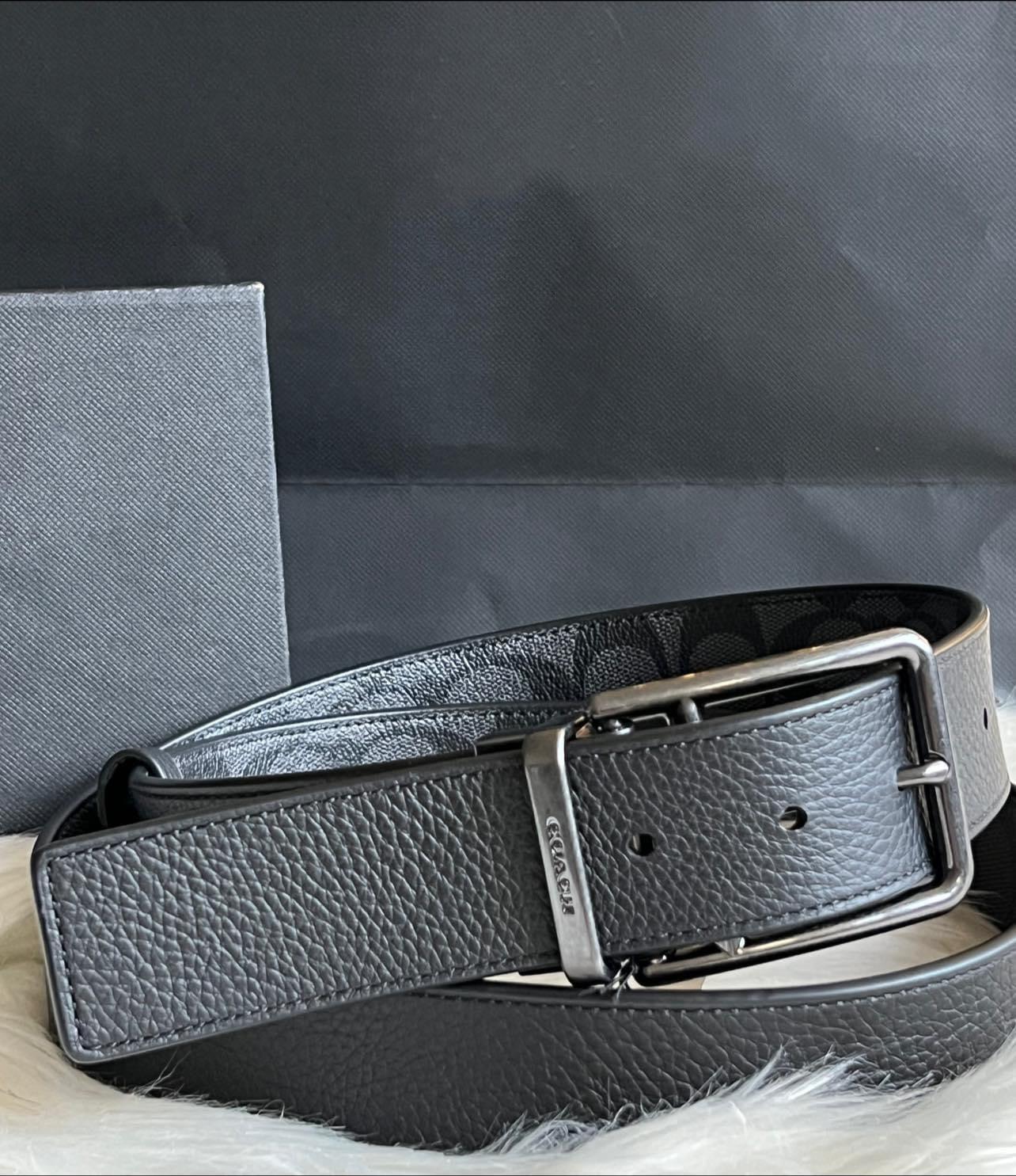 Coach Double Bar Buckle Cut to Size Reversible Belt