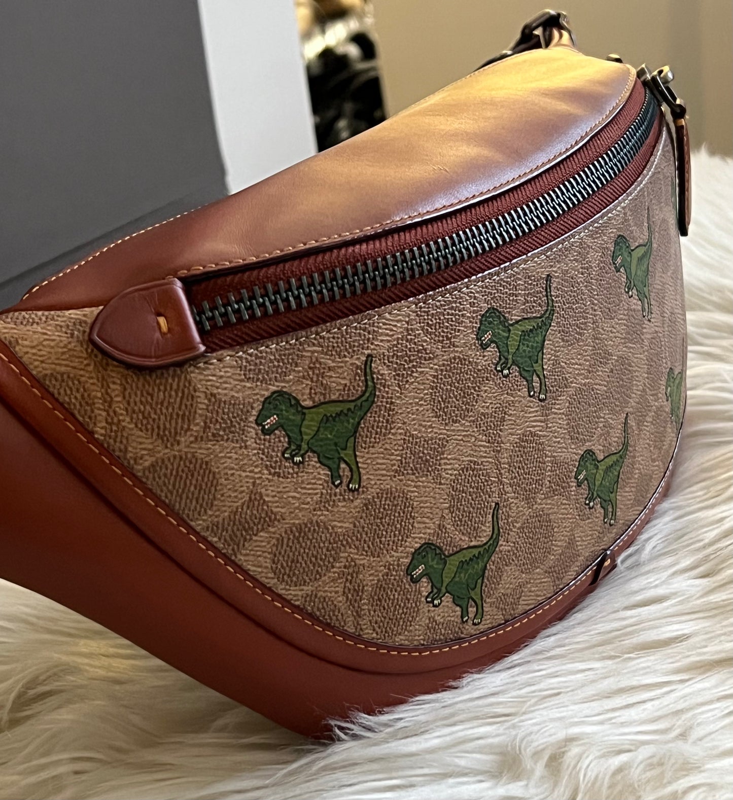 Coach League Belt Bag in Signature Canvas with Rexy Print