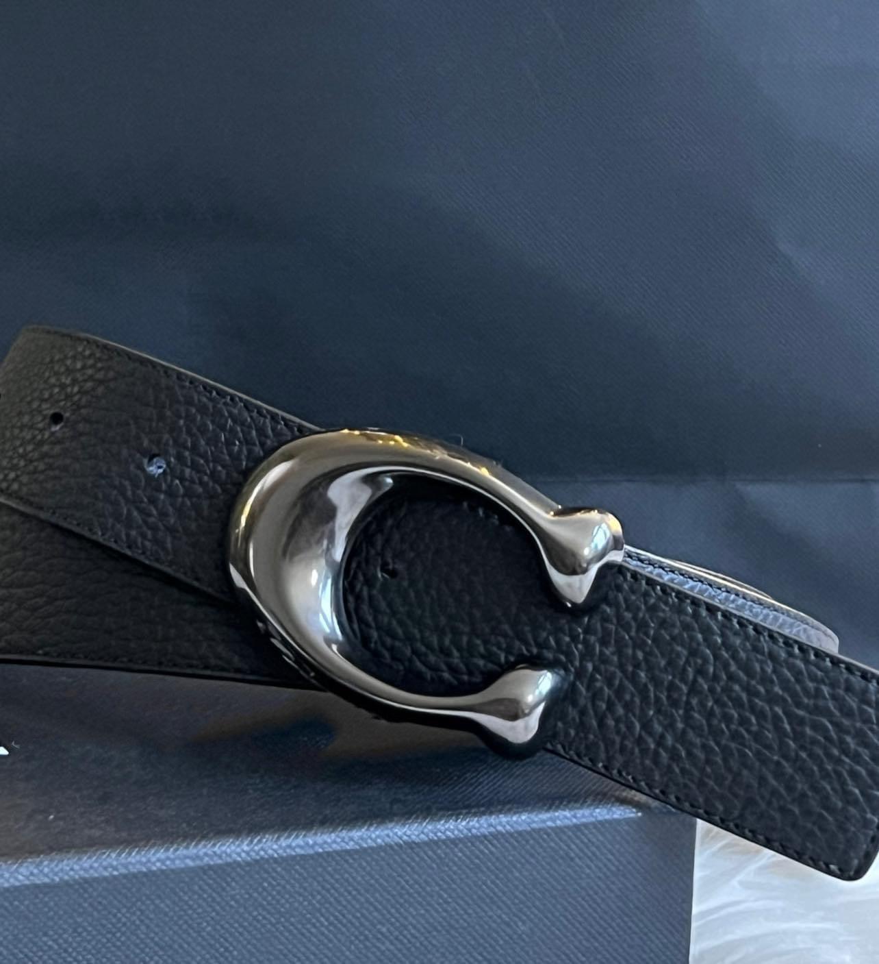 Coach Signature Buckle Cut to Size Reversible Belt