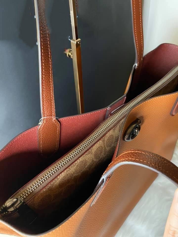 Coach Willow Tote in Colorblock with Signature Canvas Interior