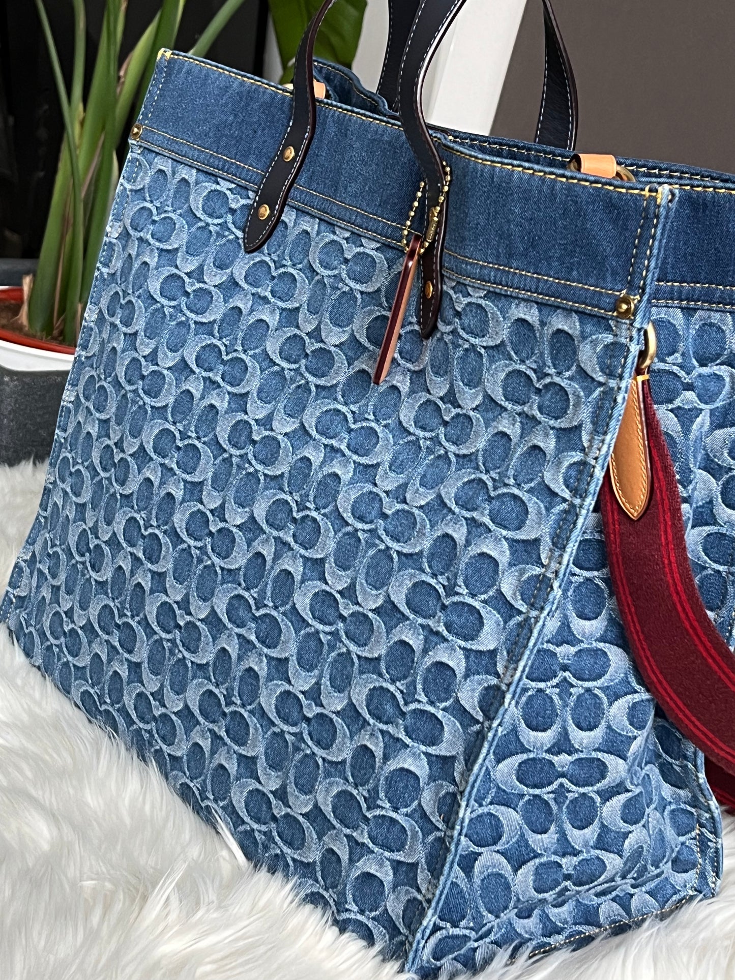 Coach Field Tote 40 in Signature Denim