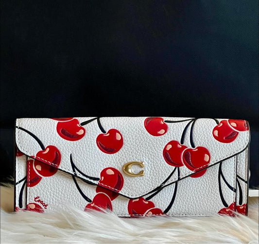 Coach Wyn Soft Wallet with Cherry Print
