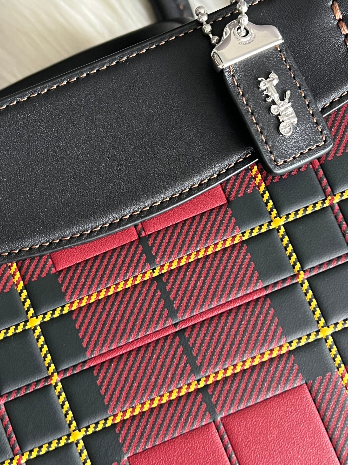 Coach Rogue 20 with Plaid Print