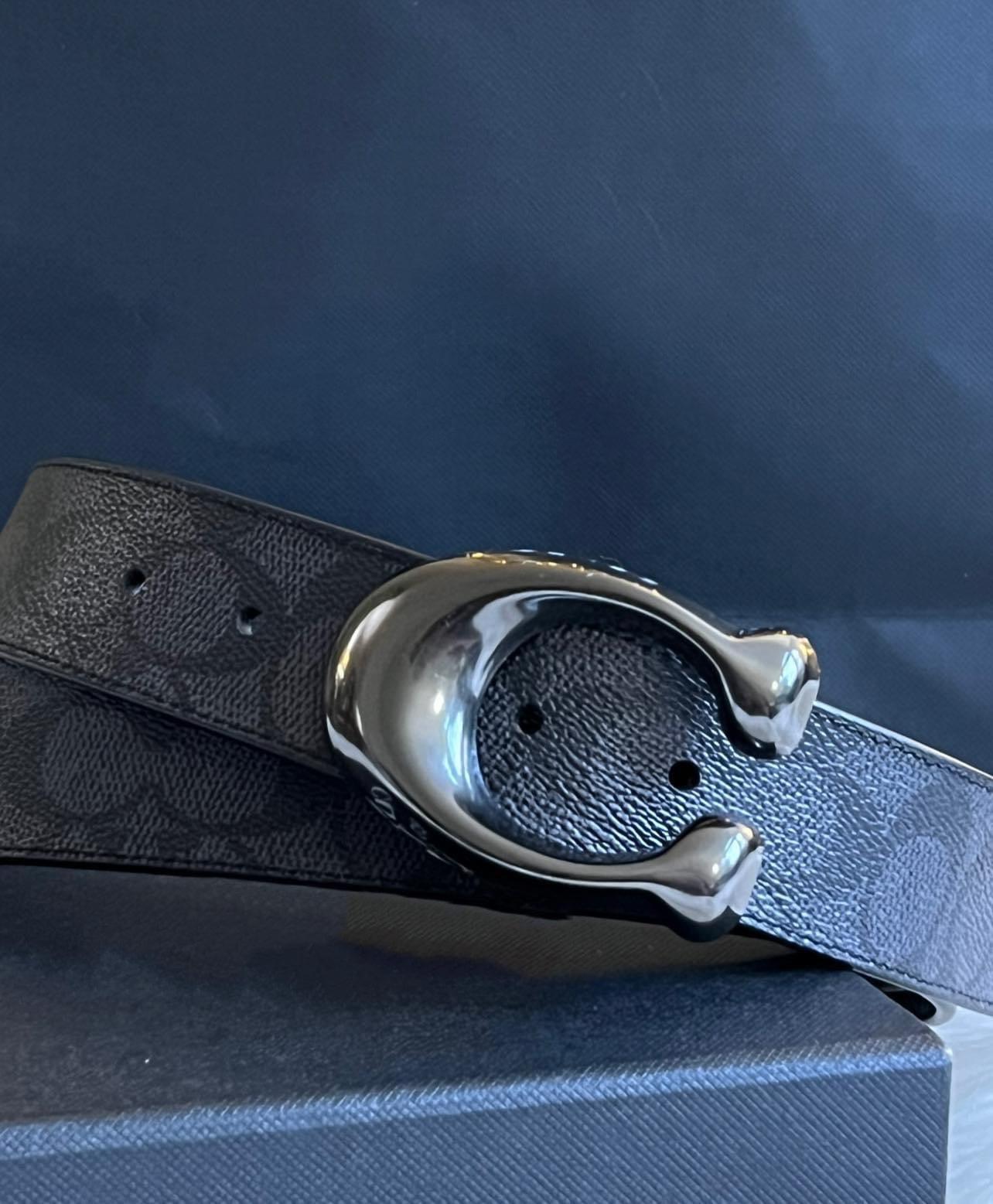 Coach Signature Buckle Cut to Size Reversible Belt
