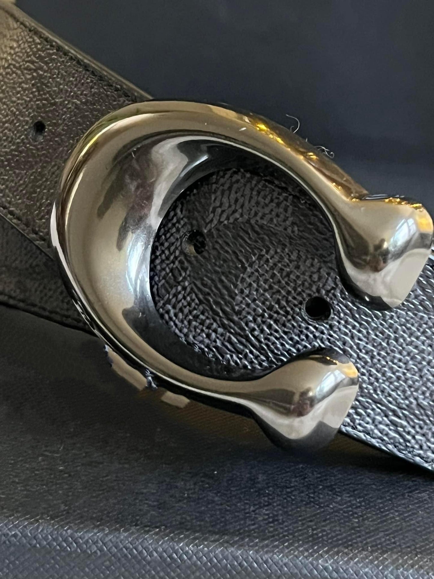 Coach Signature Buckle Cut to Size Reversible Belt