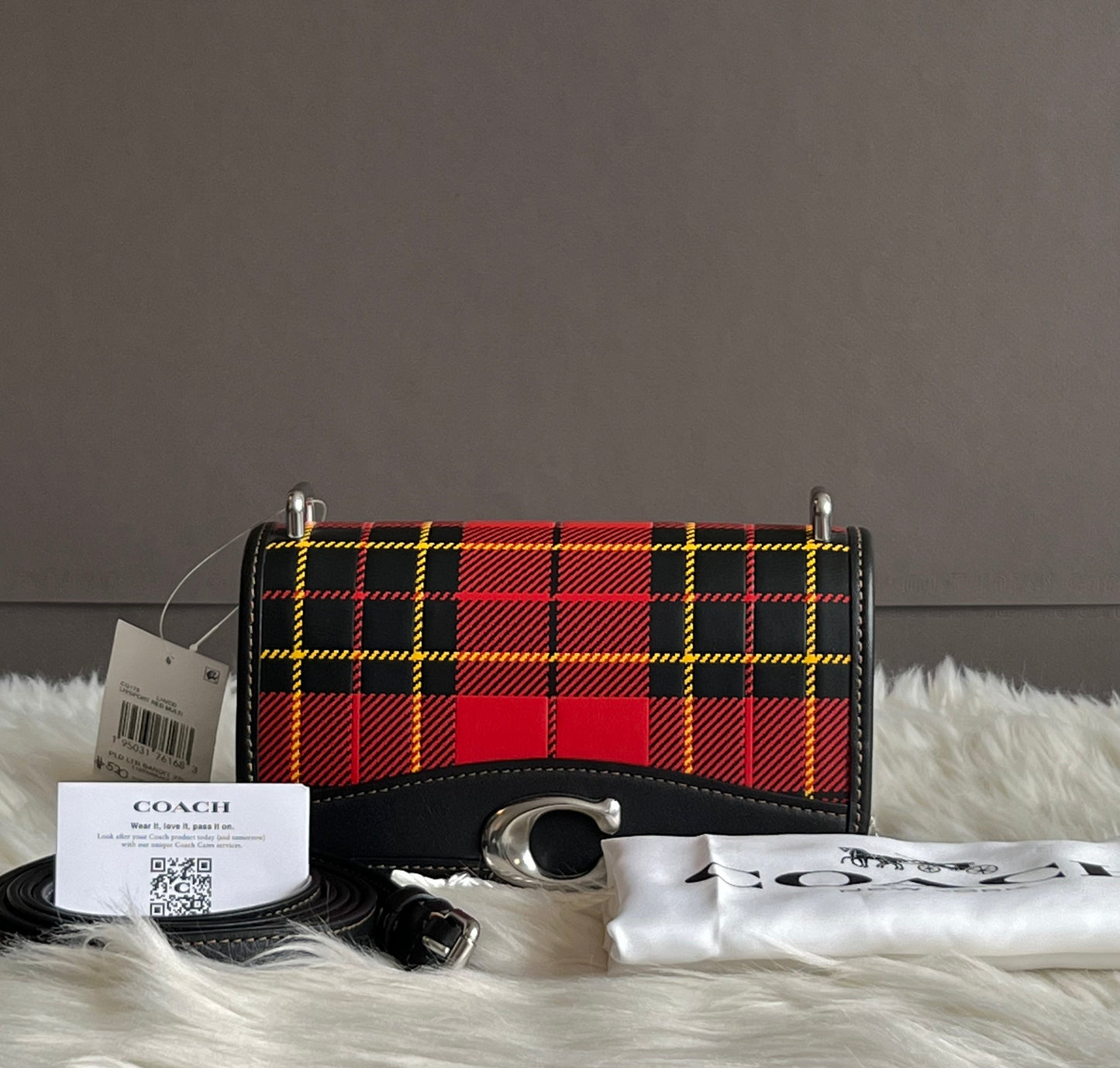 Coach Bandit Crossbody with Plaid Print