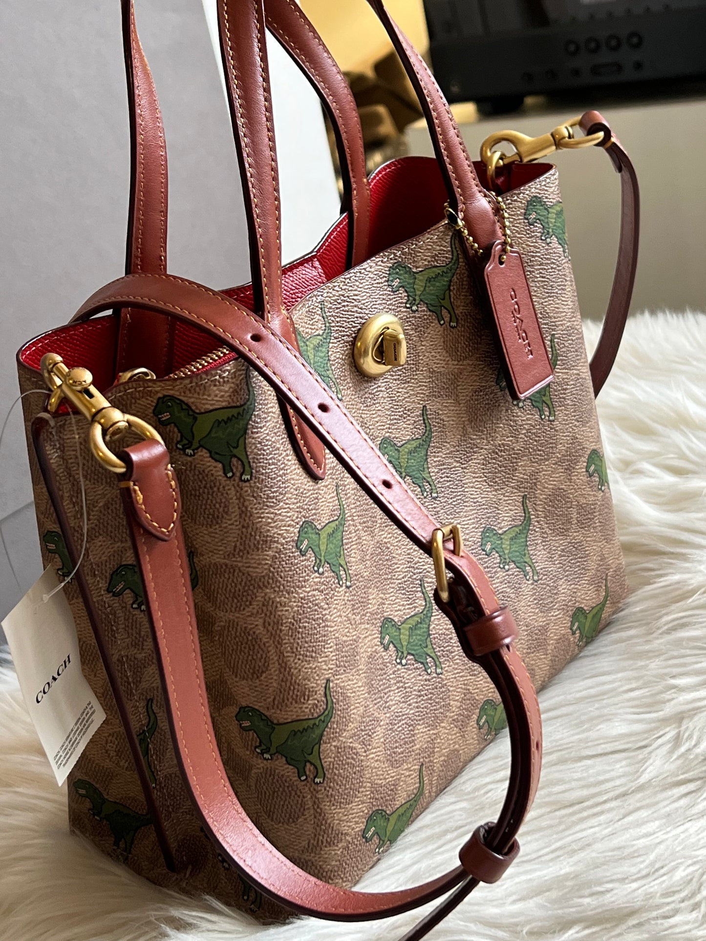 Coach Willow Tote 24 In Signature Canvas with Rexy Print