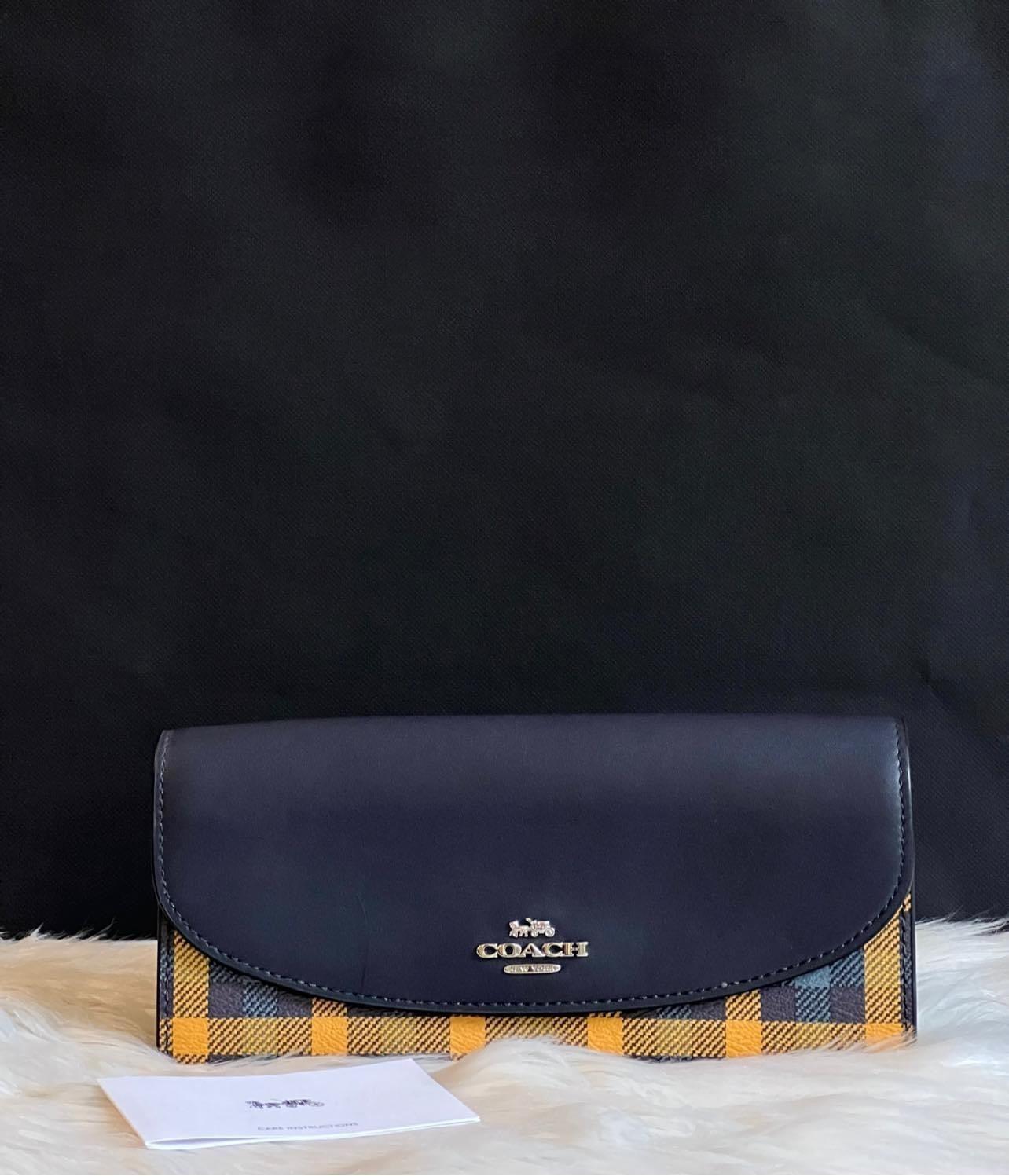 Coach Slim Envelope Wallet with Gingham Print