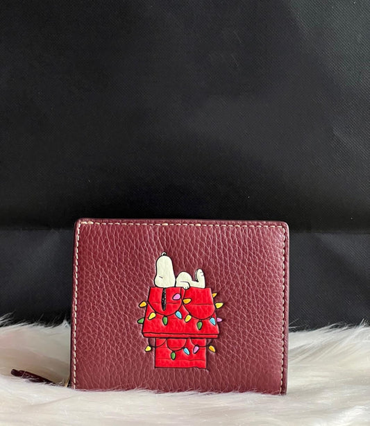 Coach X Peanuts Snap Wallet with Snoopy Lights Motif