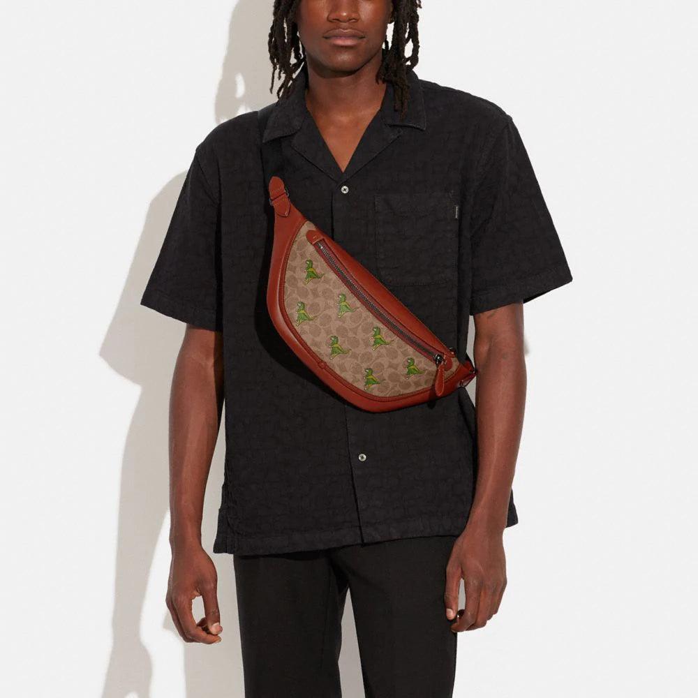 Coach League Belt Bag in Signature Canvas with Rexy Print