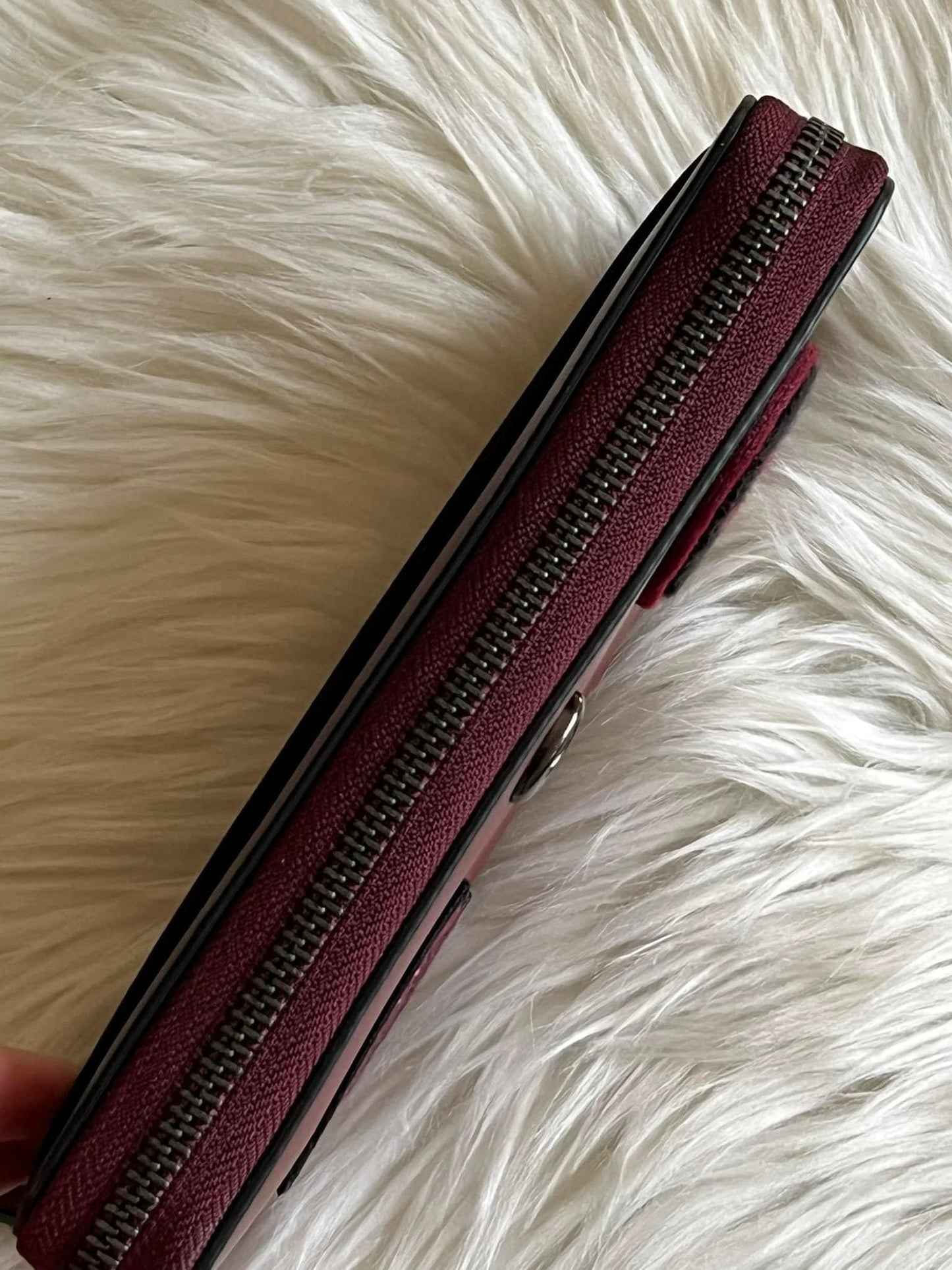 Coach Accordion Zip Wallet with Varsity Patches