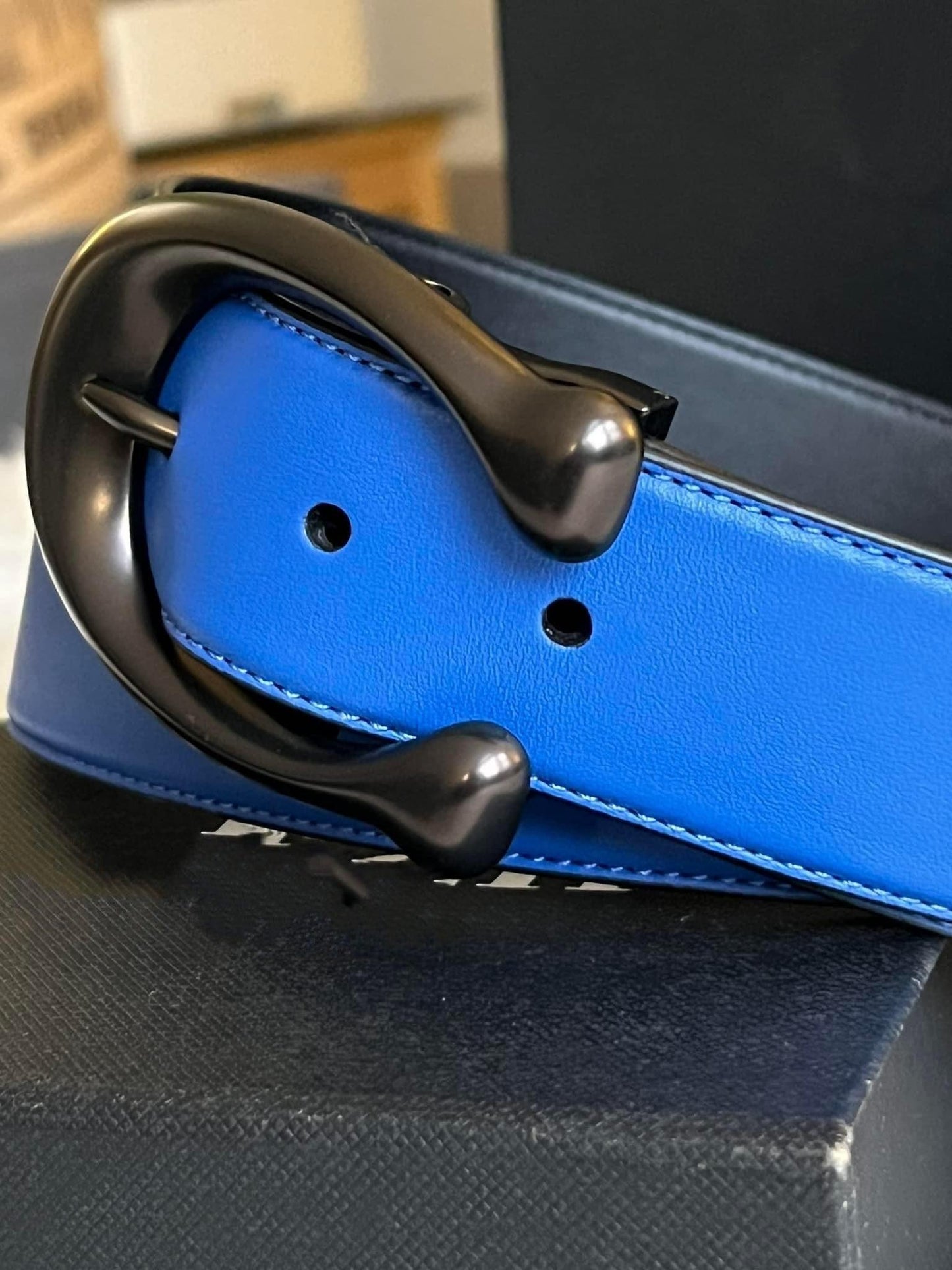 Coach Signature Buckle Cut to Size Reversible Belt