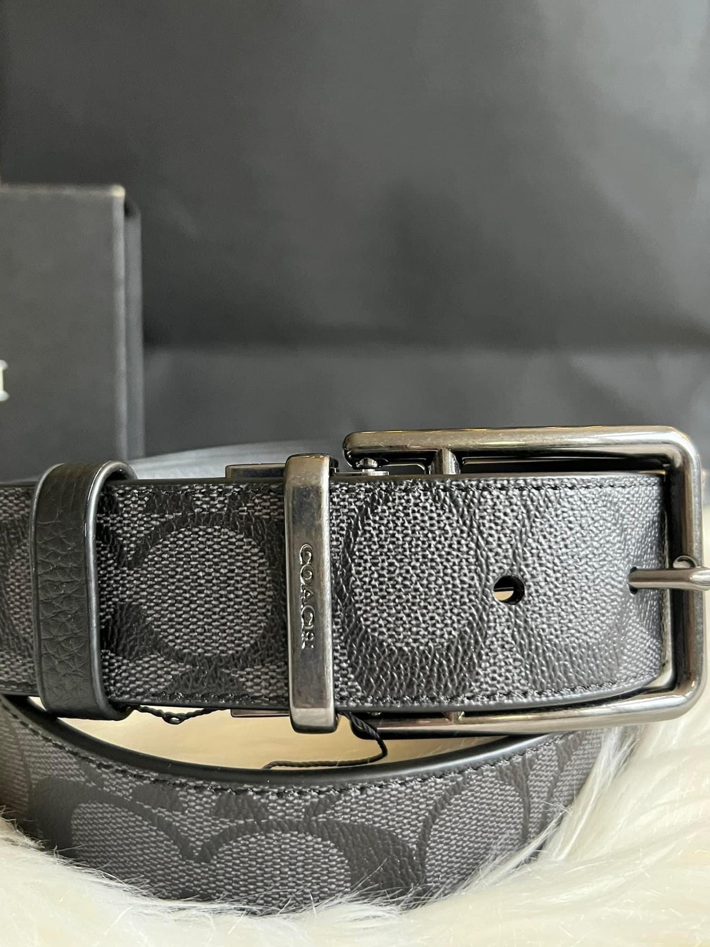 Coach Double Bar Buckle Cut to Size Reversible Belt