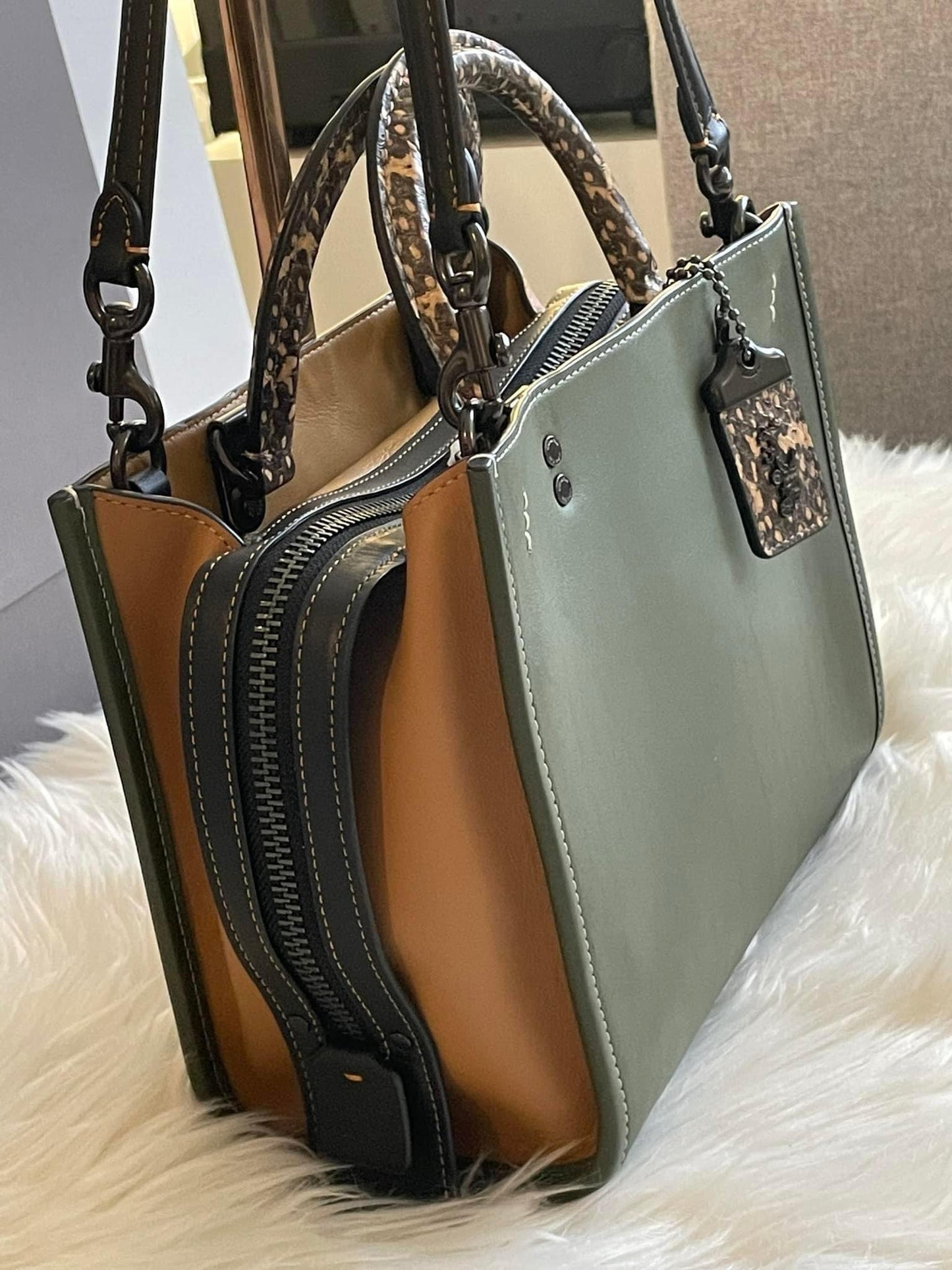Coach Rogue 25 in Colorblock with Snakeskin Detail