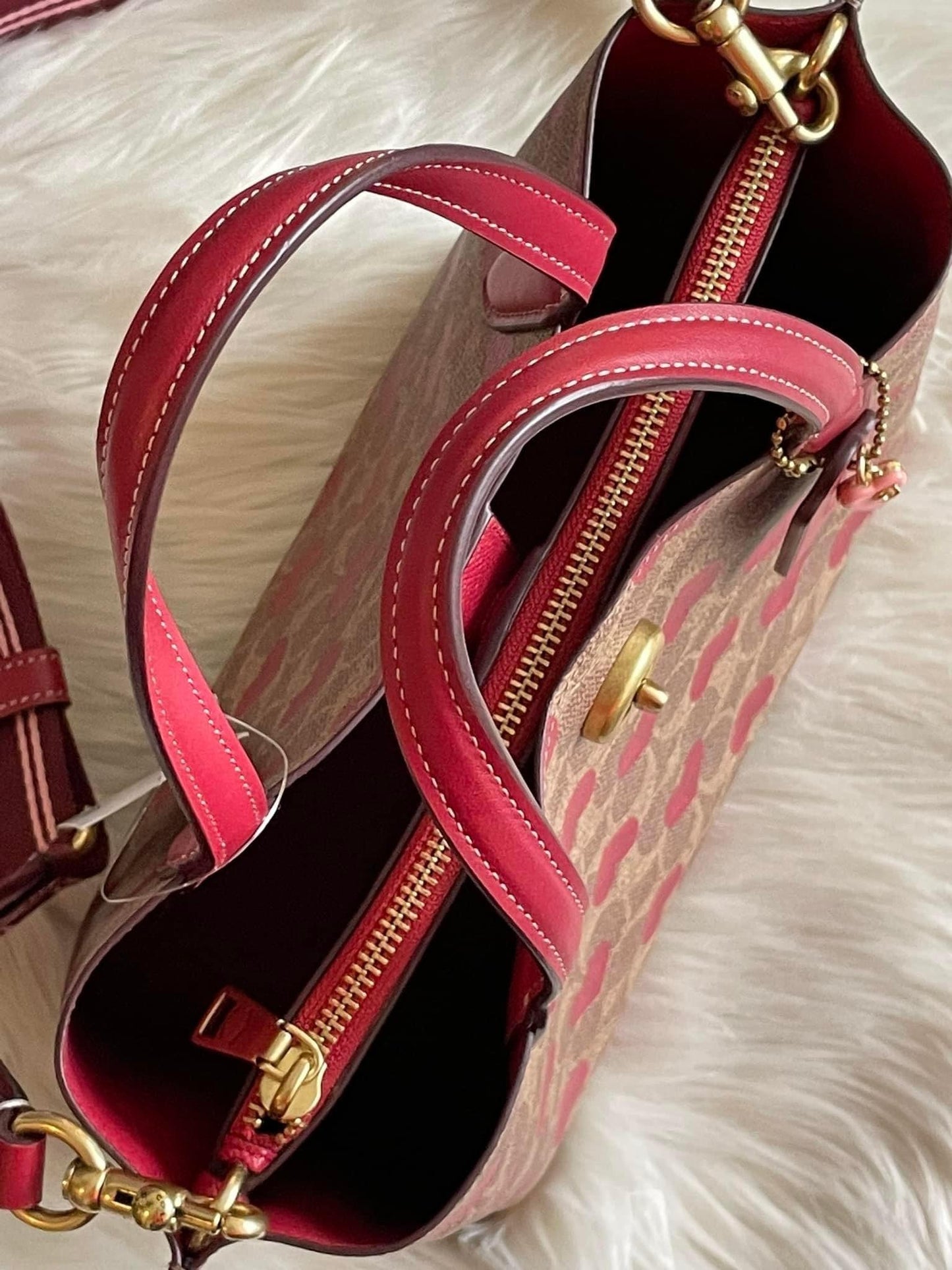 Coach Willow Tote 24 In Signature Canvas with Heart Print