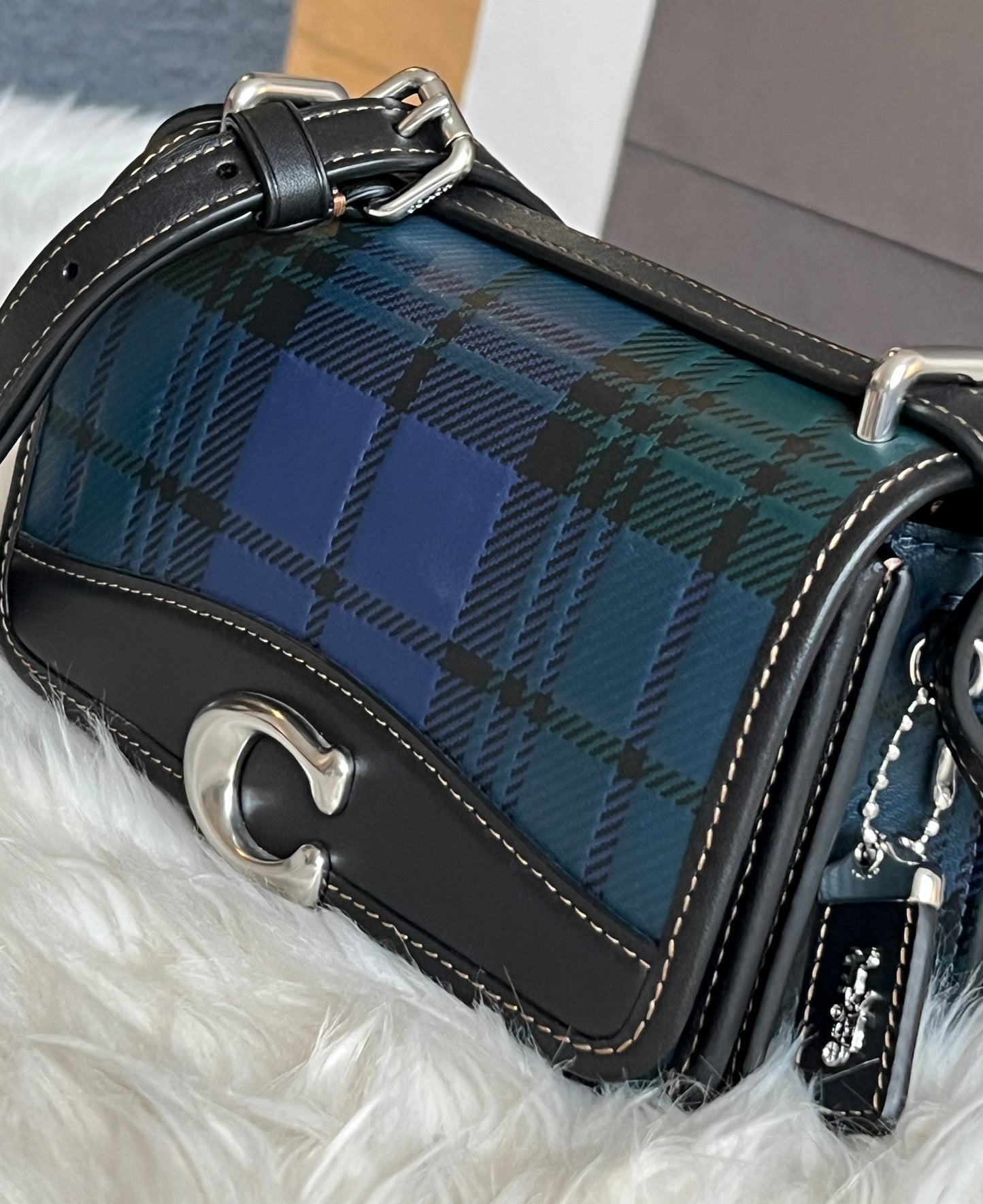 Coach Bandit Crossbody with Plaid Print