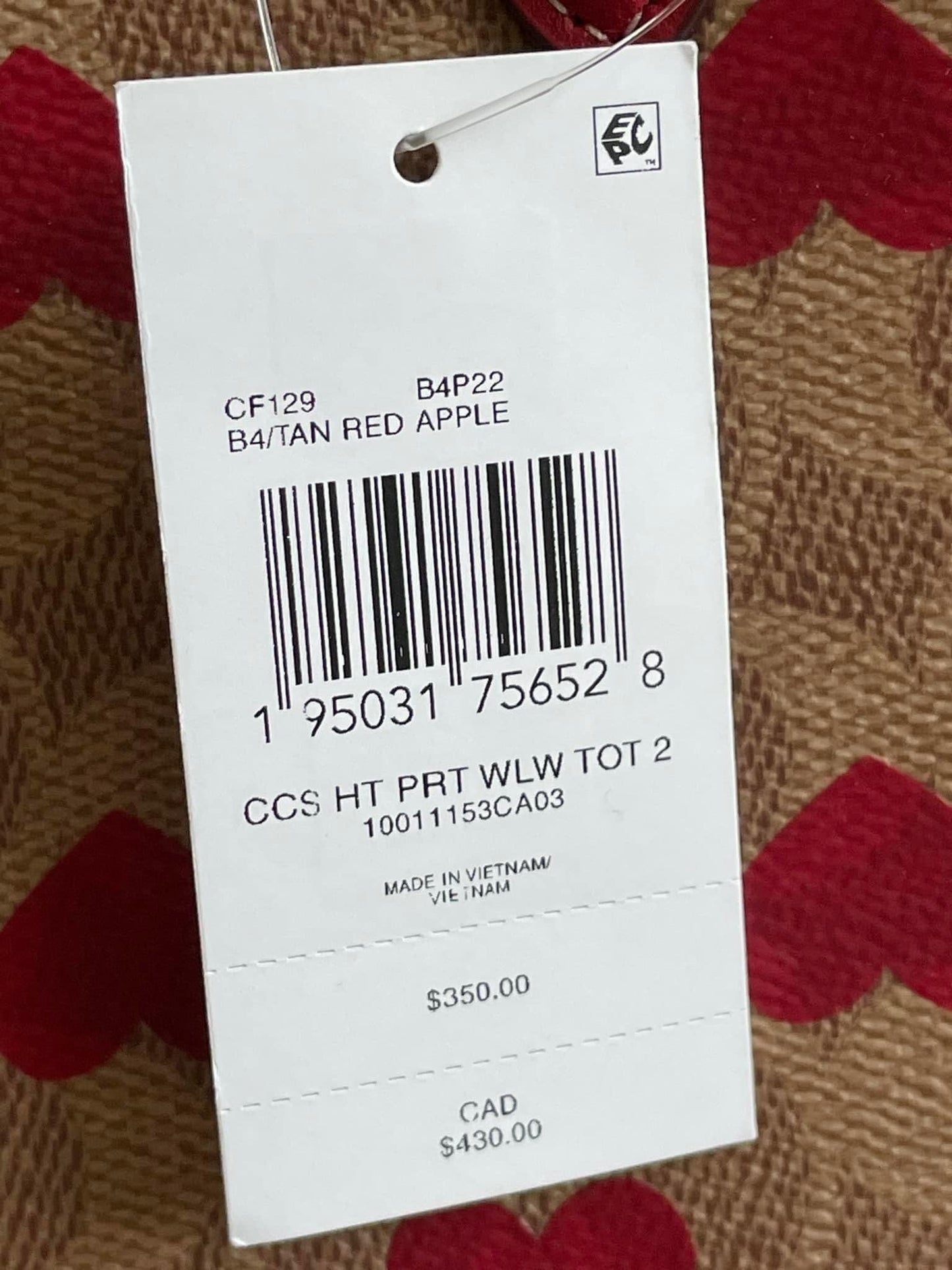Coach Willow Tote 24 In Signature Canvas with Heart Print
