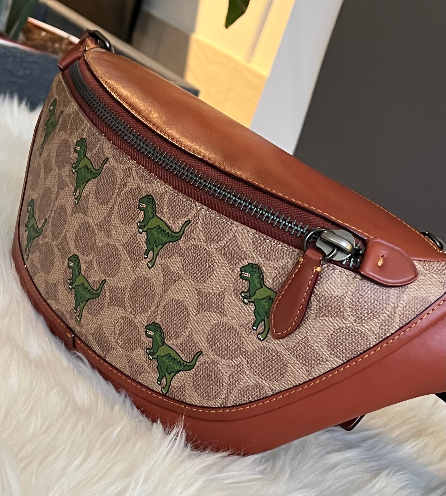 Coach League Belt Bag in Signature Canvas with Rexy Print
