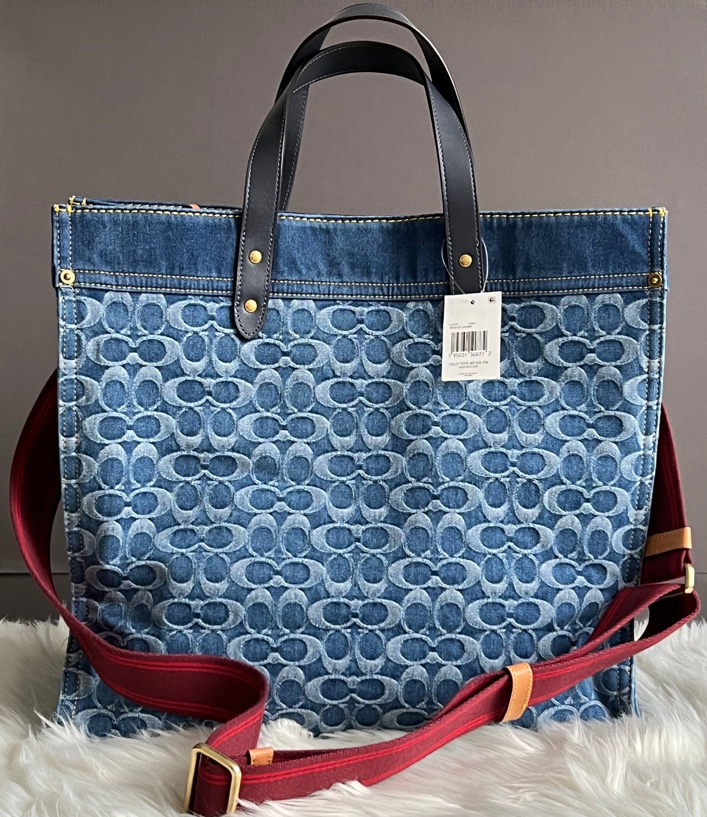 Coach Field Tote 40 in Signature Denim