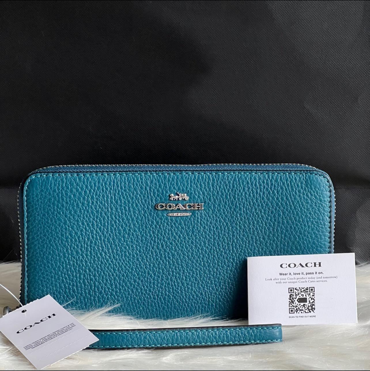 Coach Pebble Leather Zip Around Wallet