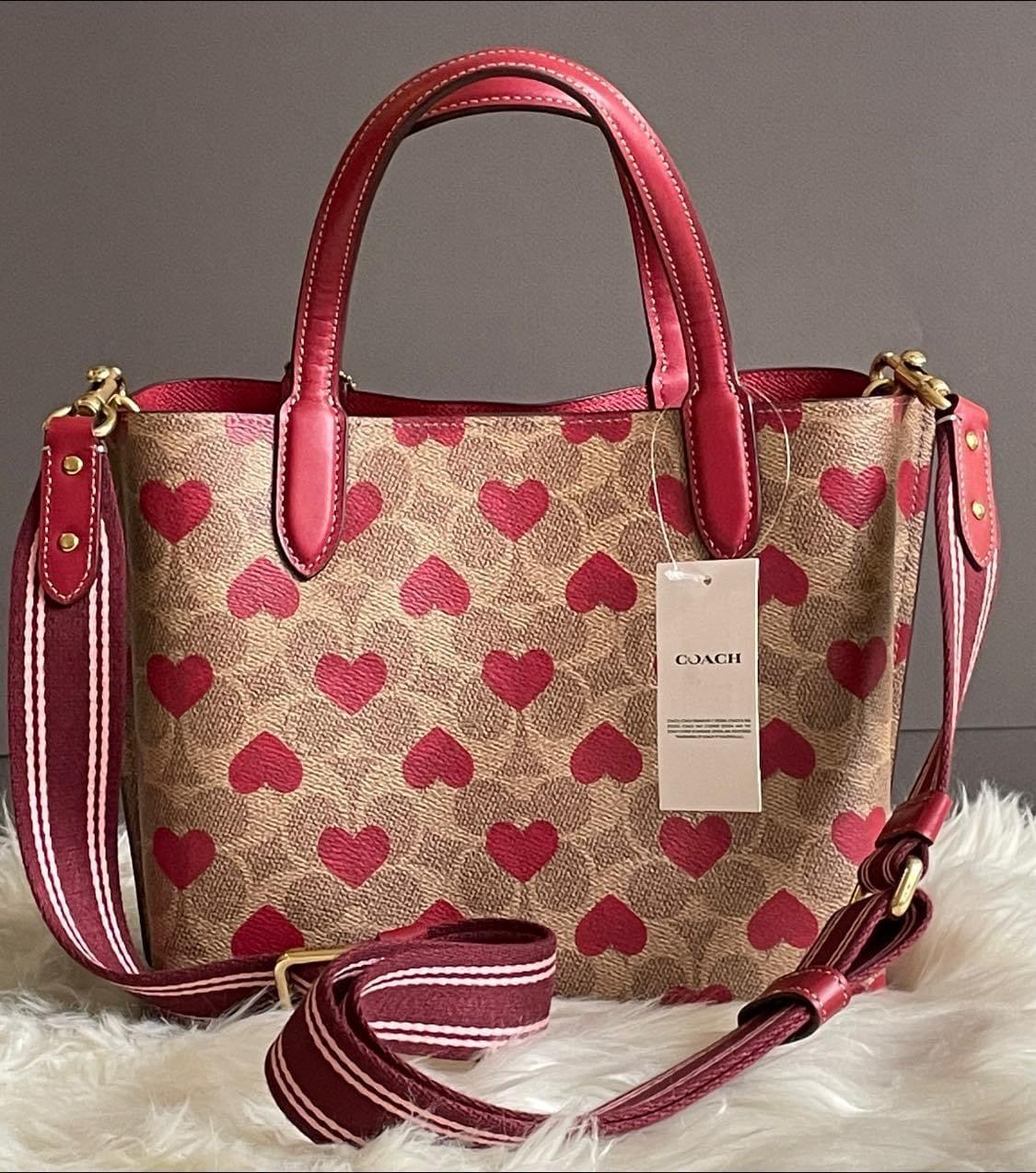 Coach Willow Tote 24 In Signature Canvas with Heart Print