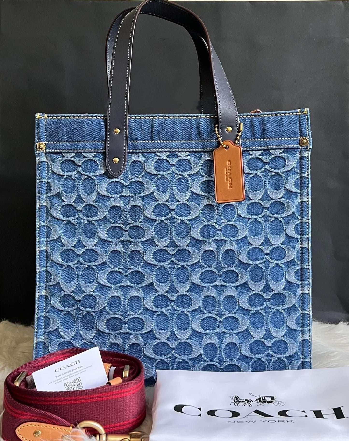 Coach Field Tote in Signature Denim