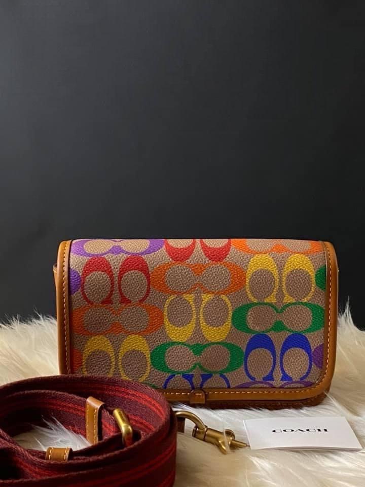 Coach Charter Phone Crossbody in Rainbow Signature Canvas