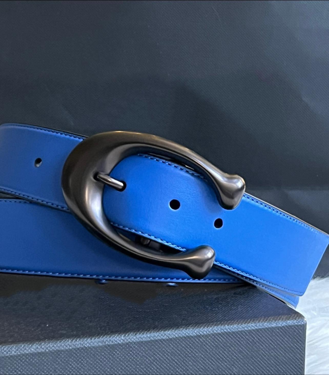 Coach Signature Buckle Cut to Size Reversible Belt