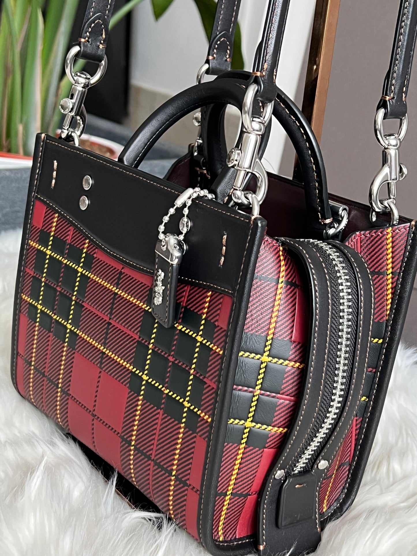 Coach Rogue 20 with Plaid Print